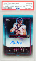 Bo Nix 2024 Topps Midnight Stroke of Midnight Auto RC #SMA-BN PSA 10 - Front