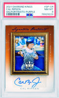 2021 Panini Diamond Kings Cal Ripken Signature Portraits Purple Auto #SP-CR 1/3 PSA 8