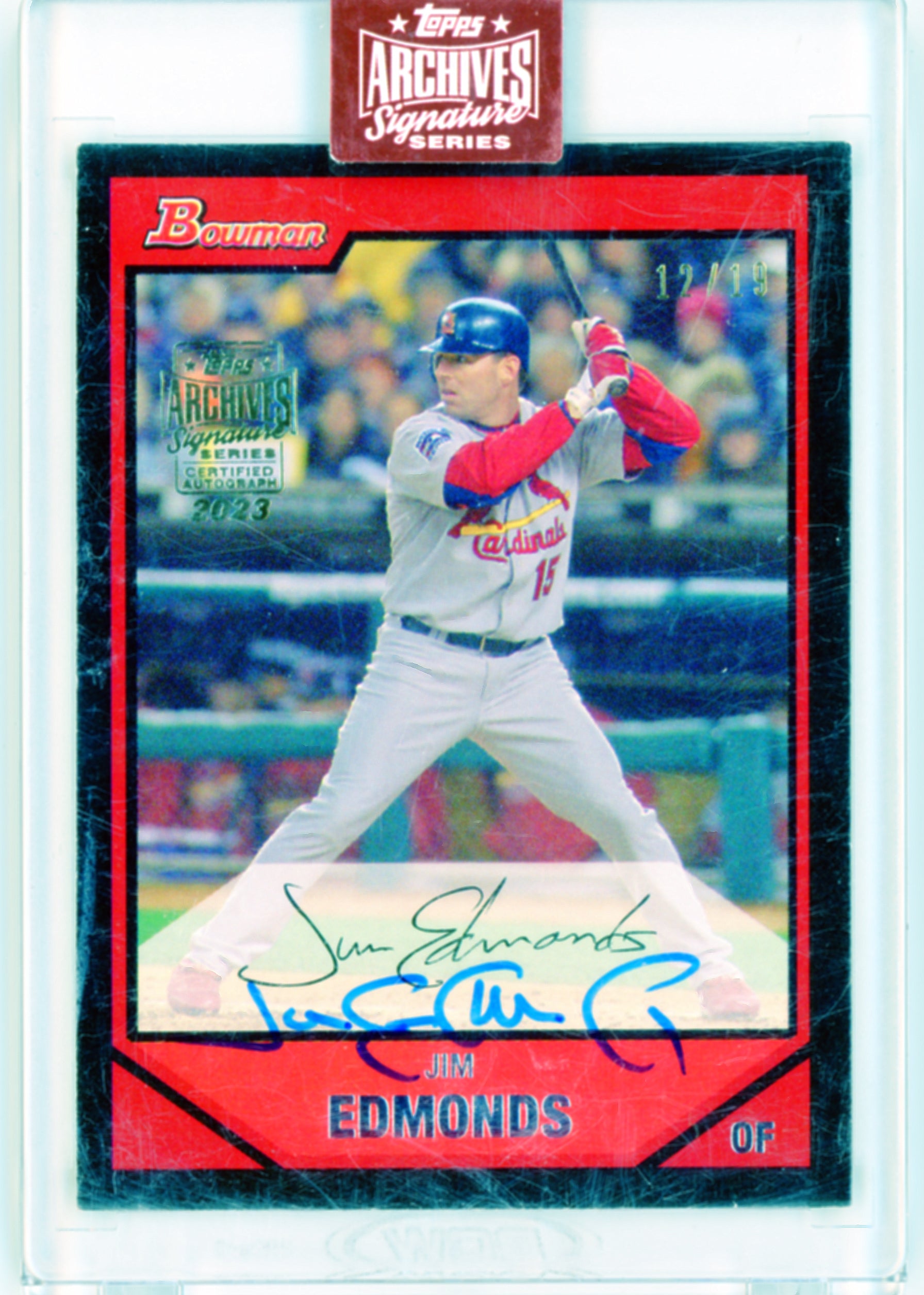 2023 Topps Archives Signature Series Jim Edmonds Auto 12/15