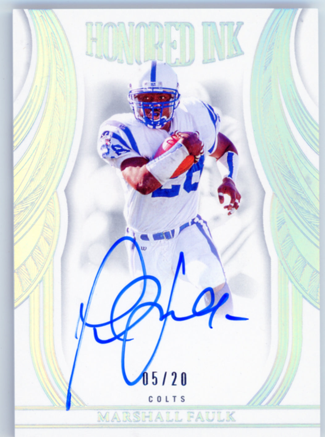 2025 Panini Flawless Marshall Faulk Honored Ink Auto #HI-MFK 05/20 - Back